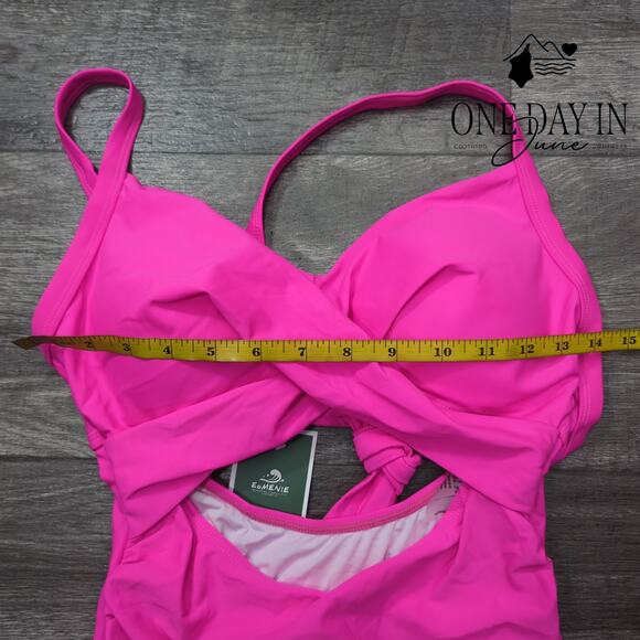Eomenie Cross Front Cut Out One Piece Swimsuit Size M - Picture 5 of 7